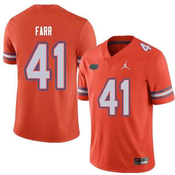 NCAA Florida Gators Ryan Farr Men's #41 Jordan Brand Orange Stitched Authentic College Football Jersey XQB0464SF